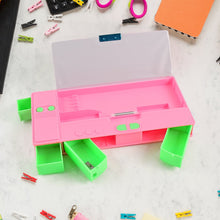 Multi Purpose Gadget Jumbo Pencil Box Compass  Jumbo 2 Side Slot Geometry Box Compass Use School , Traveling & Studio