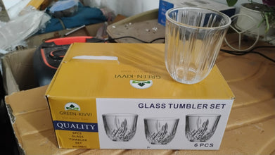 Premium Transparent Glass Tumbler Set (256ML / 6 Pc)