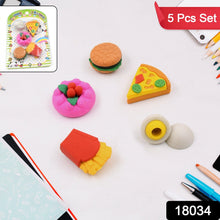 3D Food-Shaped Colorful Eraser Set – Cute Novelty Mini Erasers for Kids (5 Pc Set)