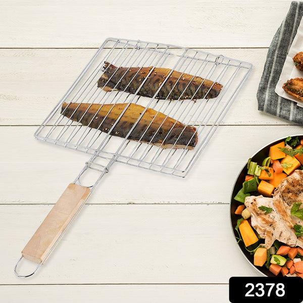 Kitchen Square Roaster Grill Barbecue Grill with Wooden Handle